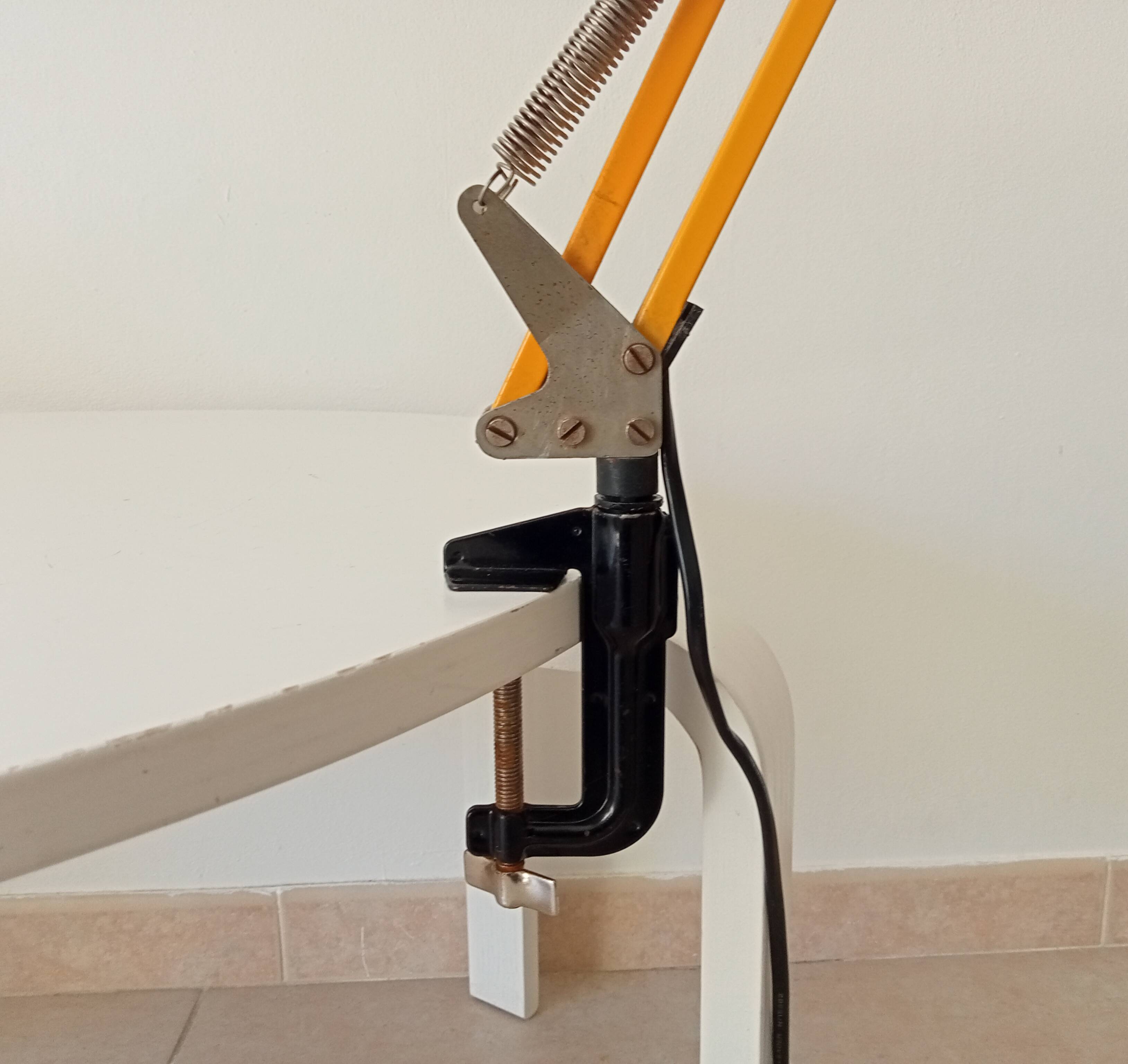 Vintage 1970s mustard yellow architect lamp