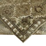 Handmade turkish decorative 1980s 300 cm x 398 cm beige wool carpet