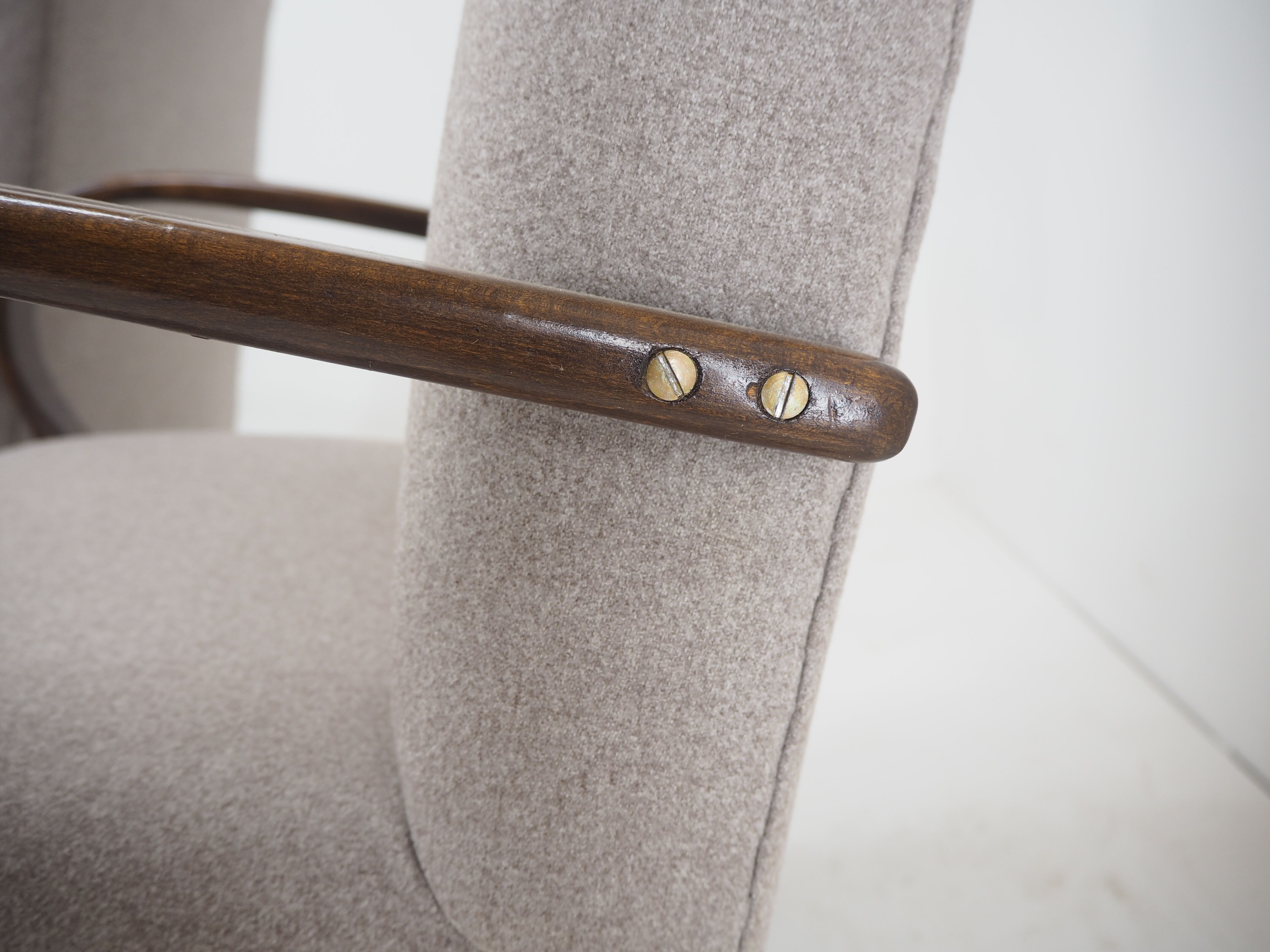 1960s pair of Ton/Thonet beech armchairs, czechoslovakia