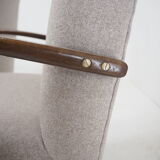 1960s pair of Ton/Thonet beech armchairs, czechoslovakia