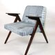 Grey-Blue Chequered Bunny Armchair by Józef Chierowski, 1970s