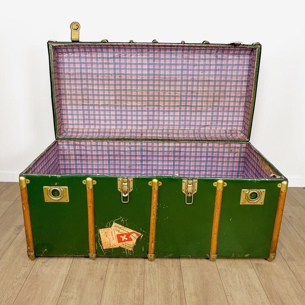 Old XXL arched mail transport trunk