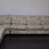 70's Swedish corner sofa with jungle design embroidery