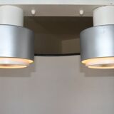 Ceiling lamp indus 2 large spots with a lampshade reflector aluminum