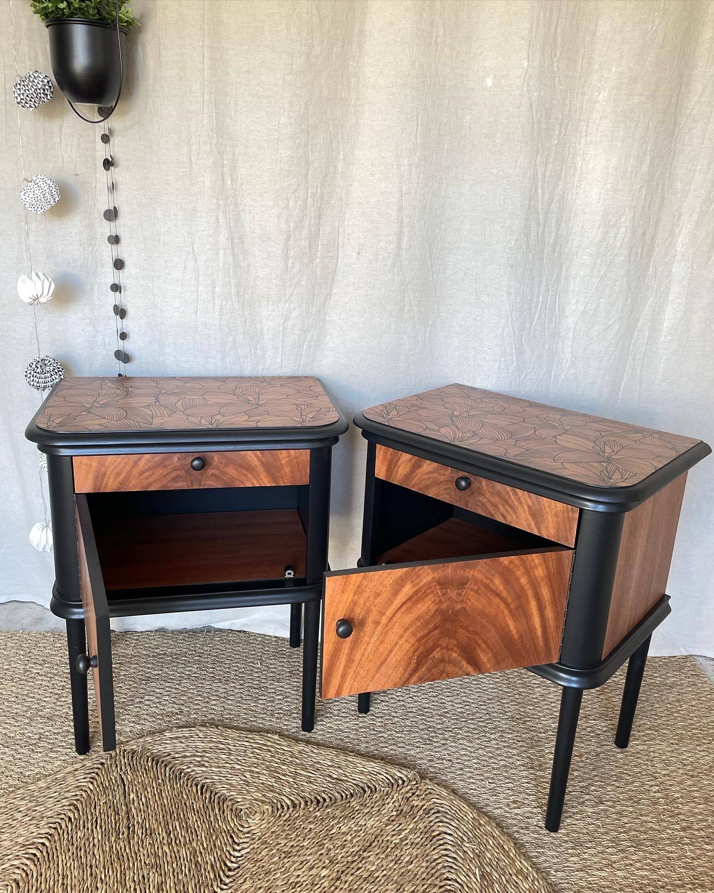 Large pair of bedside tables