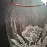 Large engraved crystal vase