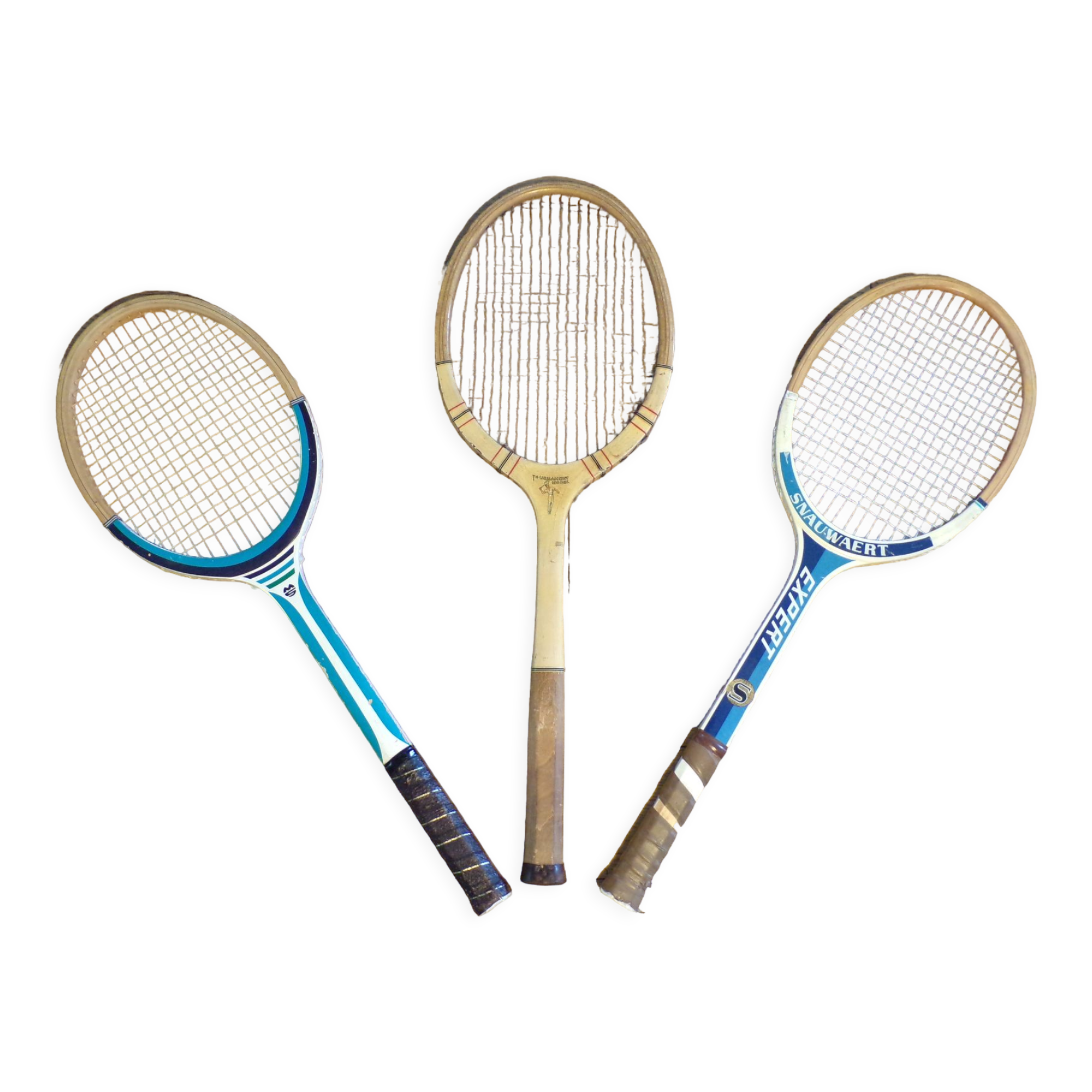 Lot 3 raquettes de tennis vintage en bois