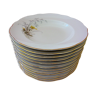 Suite de douze assiettes à potage en porcelaine