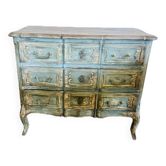 Commode bleu patinée