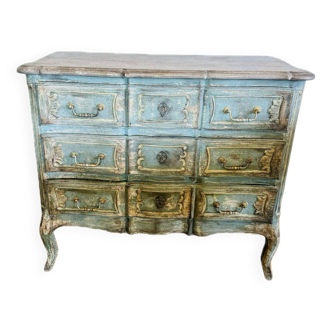 Blue patinated chest of drawers