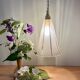 Vintage tulip pendant light in white and gold frosted glass