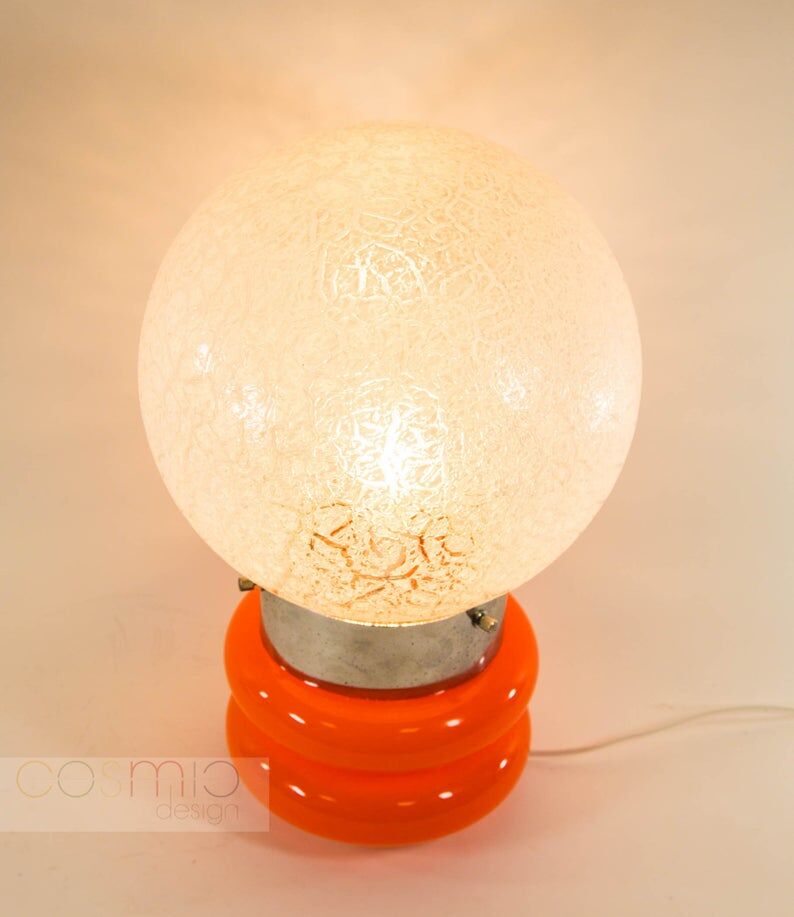 Orange glass base lamp 70s