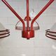 Lampe pendentif vintage rouge de l'ère spatiale / lustre (Stilnovo) Sputnik