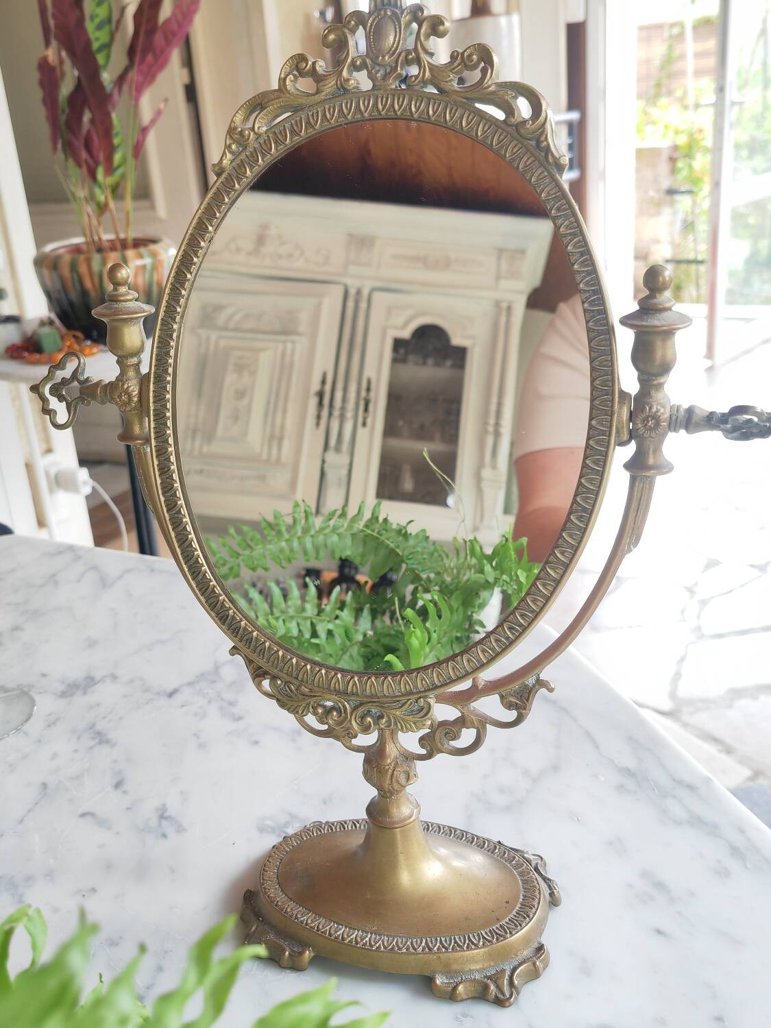 Brass psyche mirror