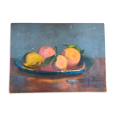 Nature morte à l’huile sur carton impressionniste