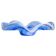 Large white and blue bowl in Murano glass, mid-century style, Italy, 2000s.