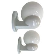 Pair of Bauhaus Wall Lamps in Porcelain and Glass - Design - 1930s