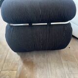Chauffeuse velour et chrome style Gianfranco Frattini