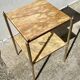 small side table with 2 brass and marble trays vintage 1960