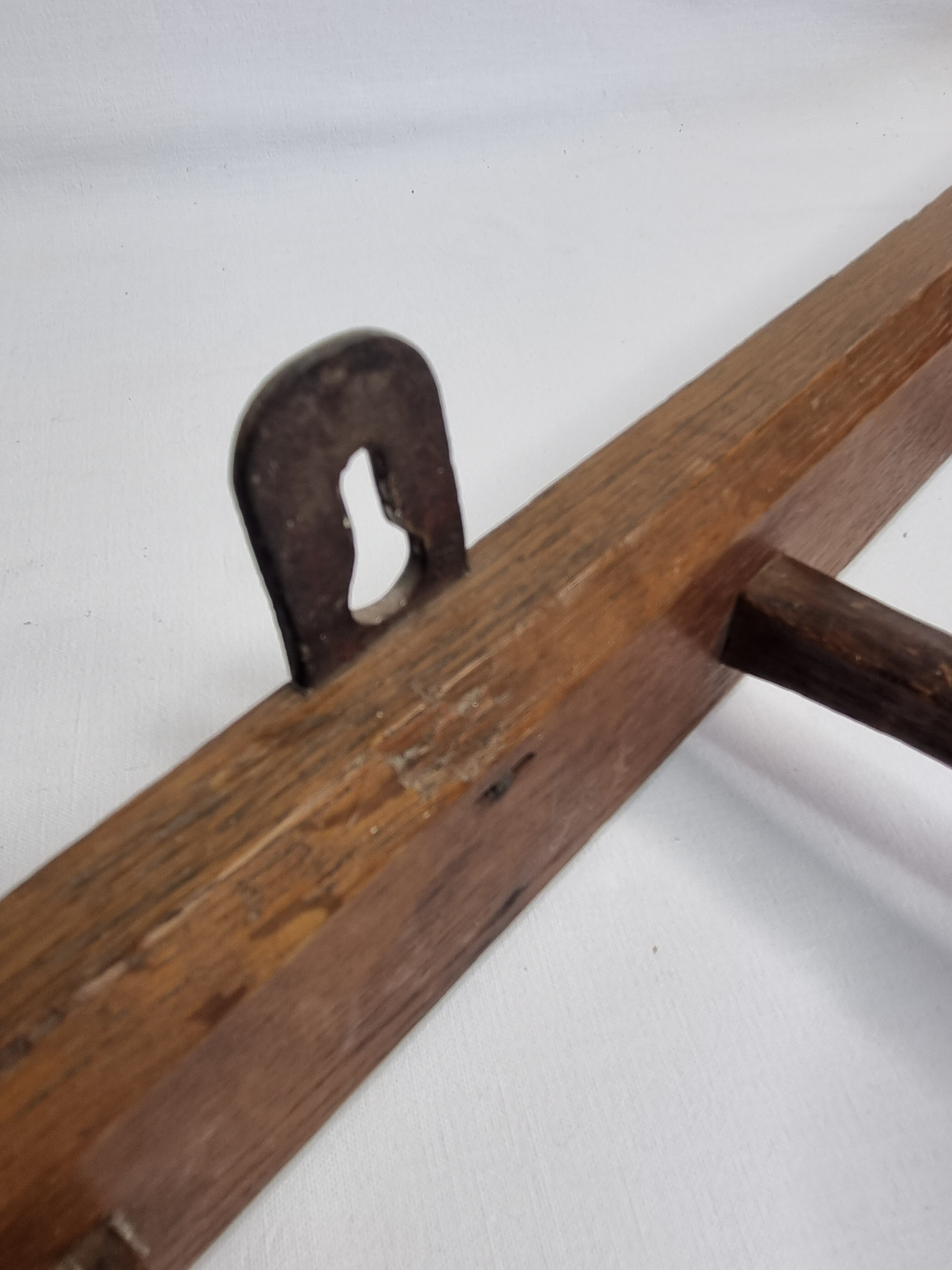 Wall coat rack in solid wood "half-moon" handmade, 75 cm