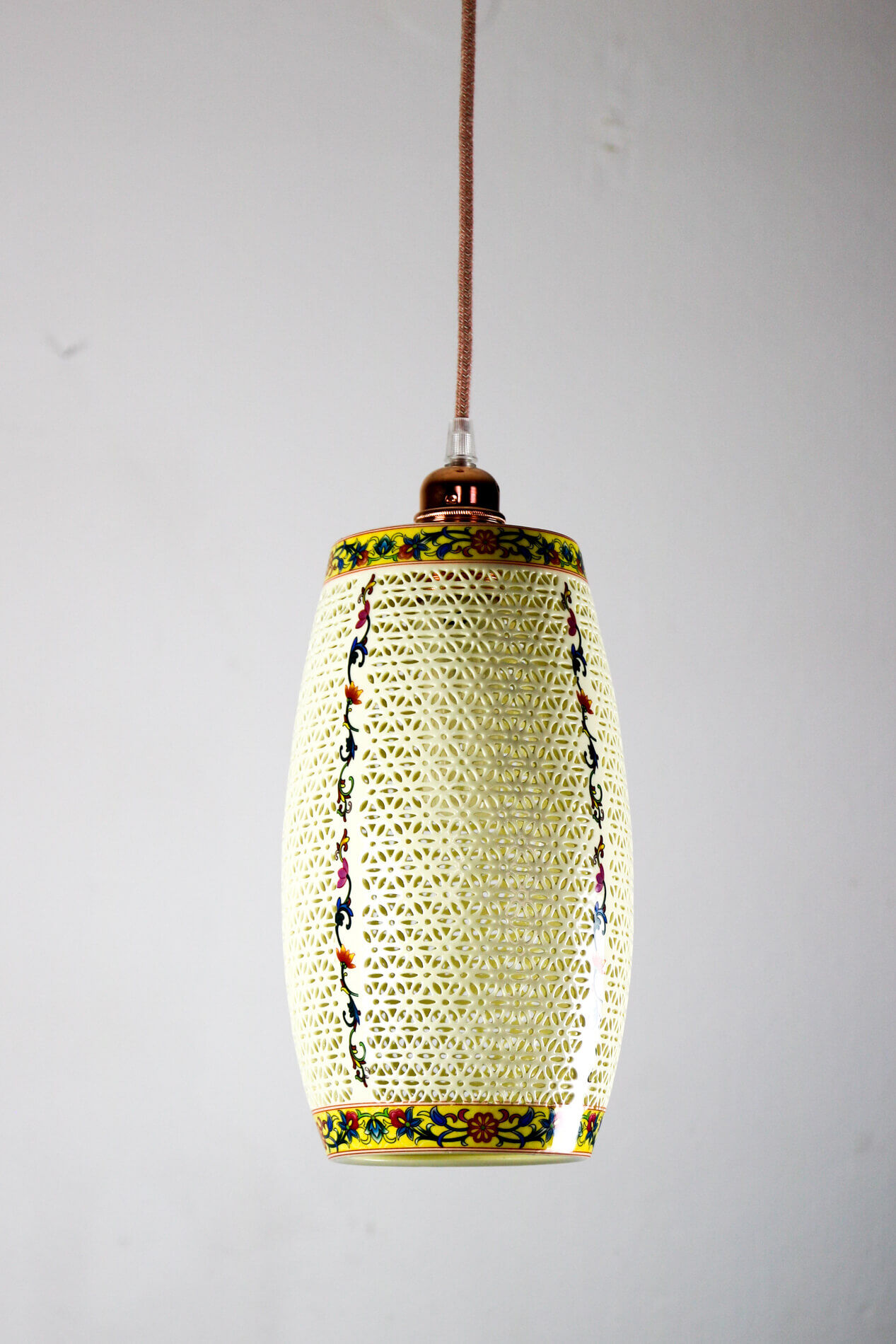 Vintage oriental ceramic pendant, 1980s