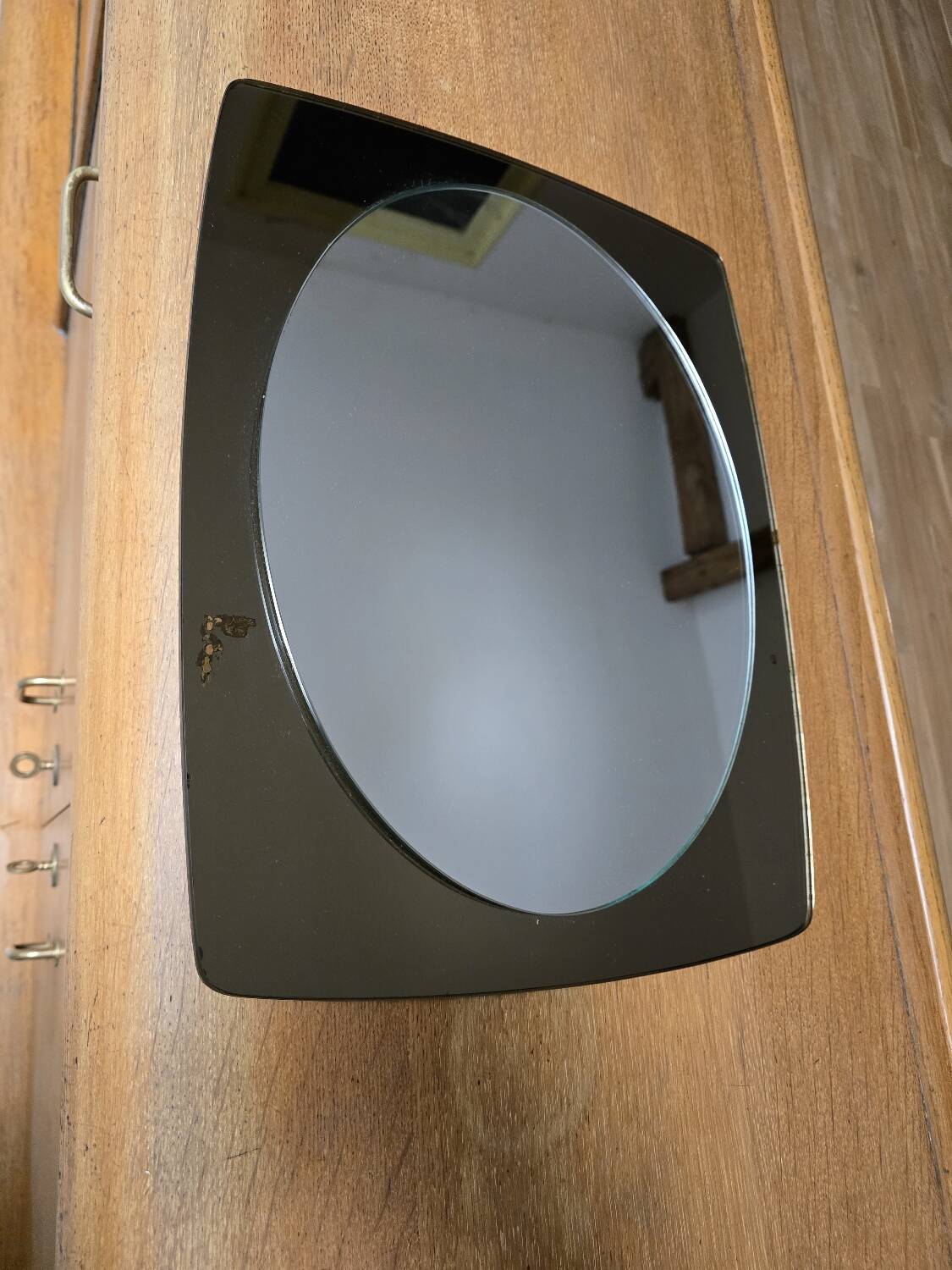 White glass and smoked glass mirror Italy