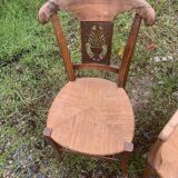 Oak bench and chair