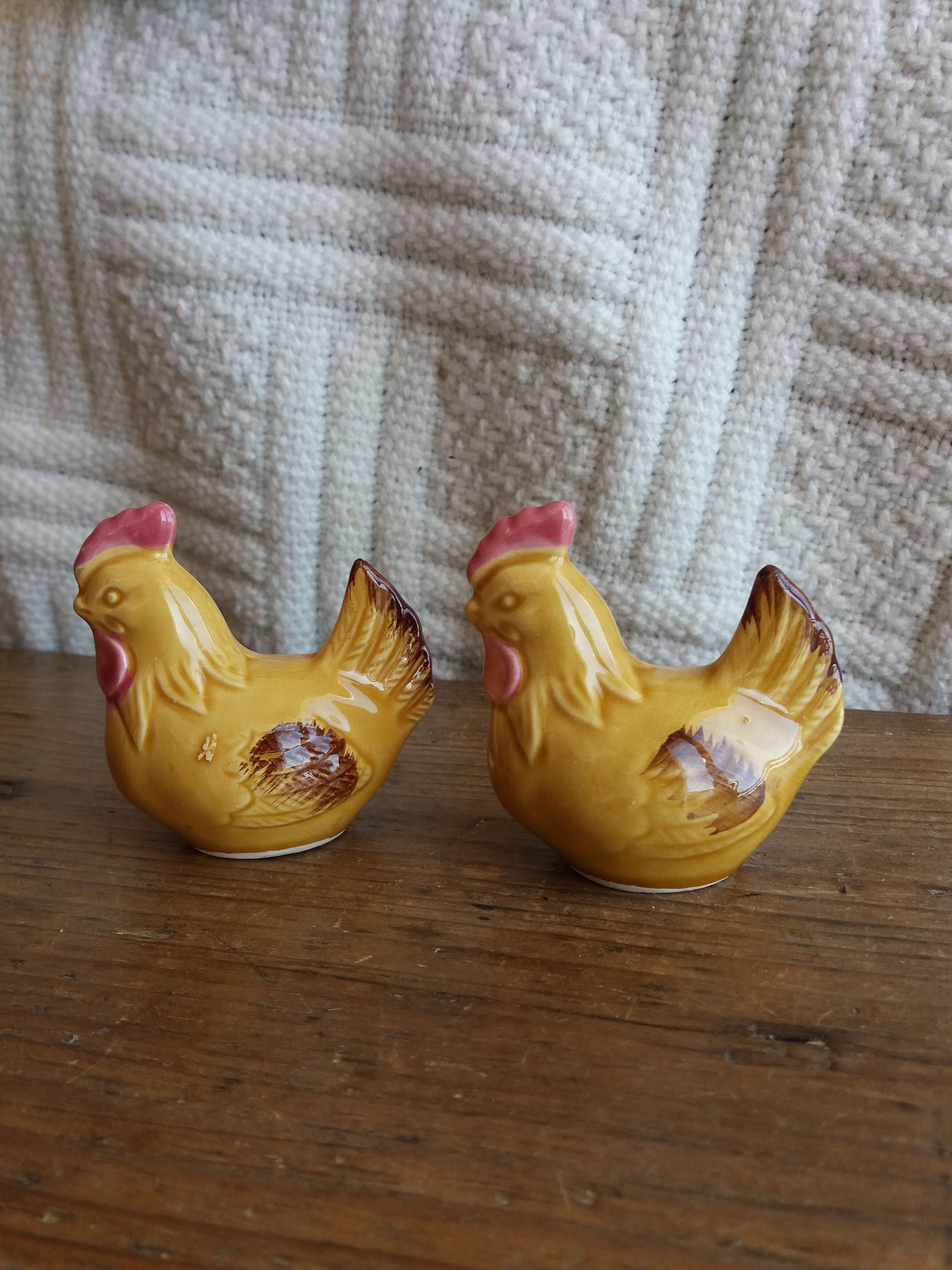 Salière poivrier zoomorphes poule barbotine