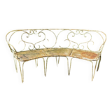 Banc demi-lune fer forgé