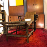 Rattan chaise longue
