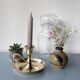 Thumb taper brass candlestick