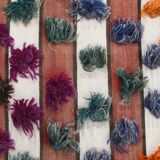 Polka dot wool vintage rug