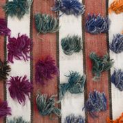 Polka dot wool vintage rug