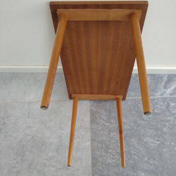 Mid Century Side Table Wood and Ceramics