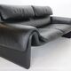 Canapé De Sede en cuir noir, design sculptural, Suisse