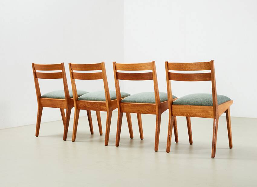 Jens Risom Set of 4 Model 666 Dining Chairs for Knoll U.S.A. 1940s