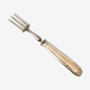 Art Deco service fork, silver metal
