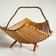 Chic folding table basket wood and bamboo vintage