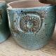 Set 6 vintage ceramic owl mugs