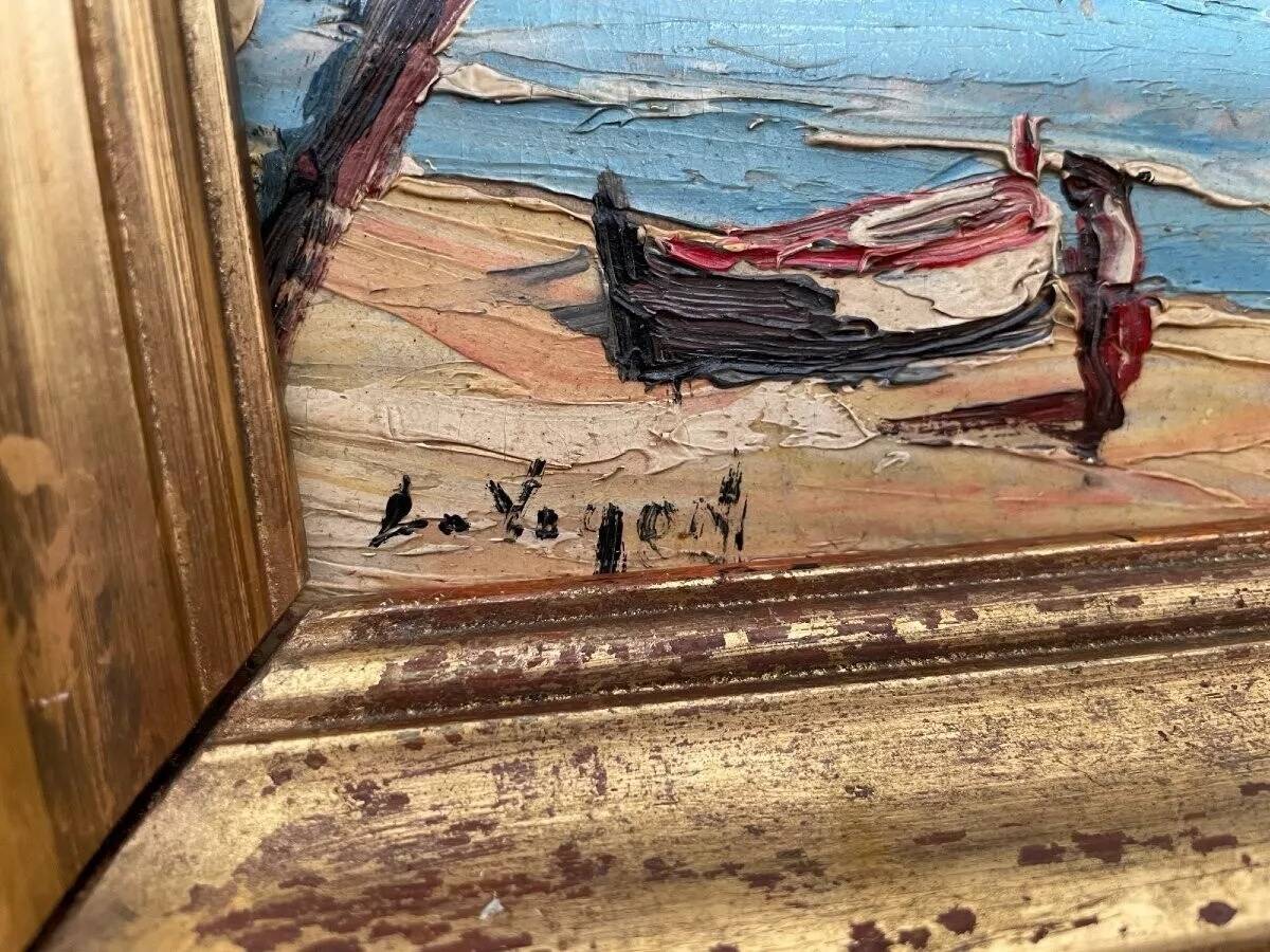 Vintage Oil Painting of a Sea Cove