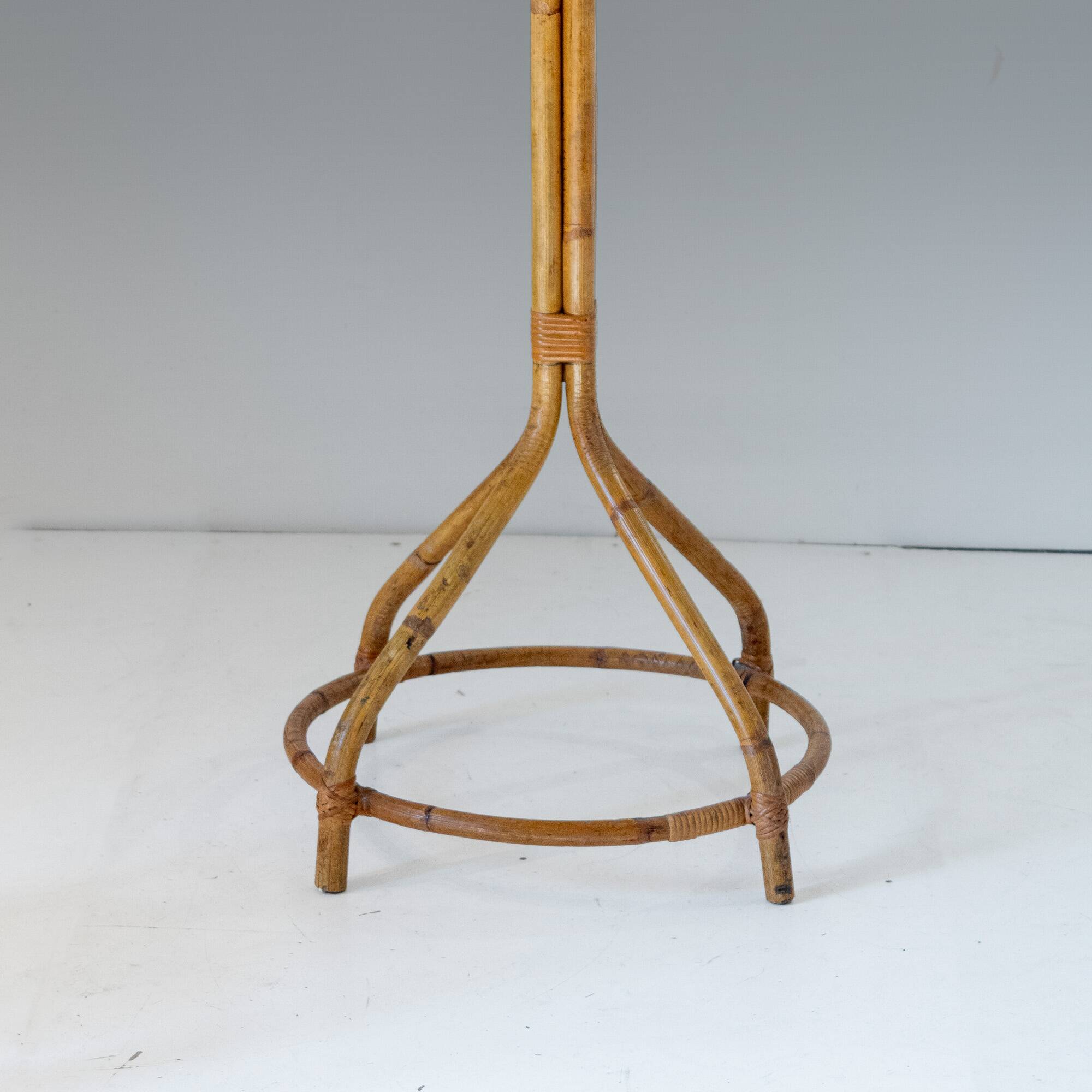 Vintage Curved Bamboo Coat Rack, Italy, 1950s
