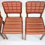 1930s set of 4 art deco dining chairs, czechoslovakia