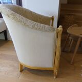 Armchair barrel gilded structure