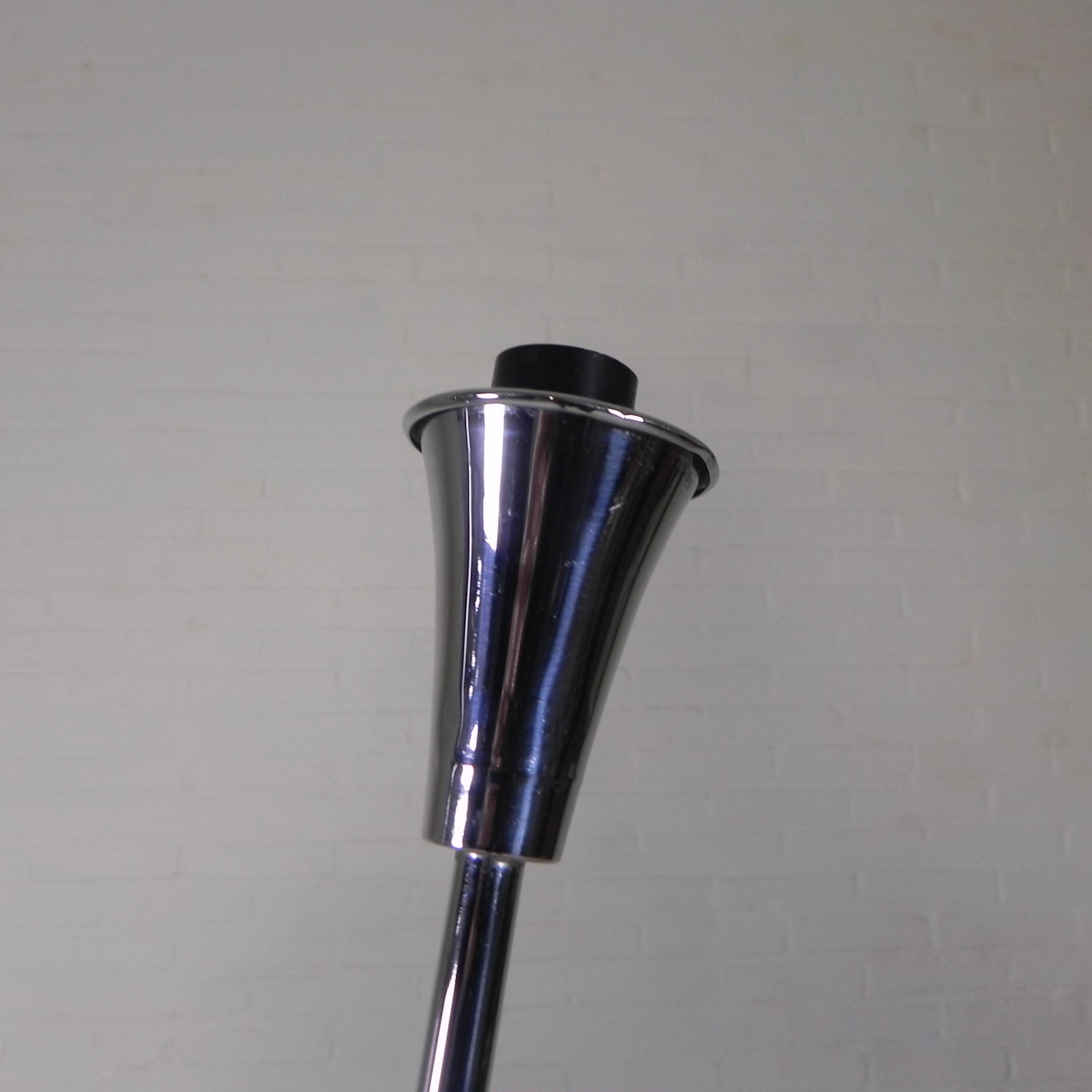 Standing chrome lamp in Art Deco style, Jules Dewaele Brussels, 1950