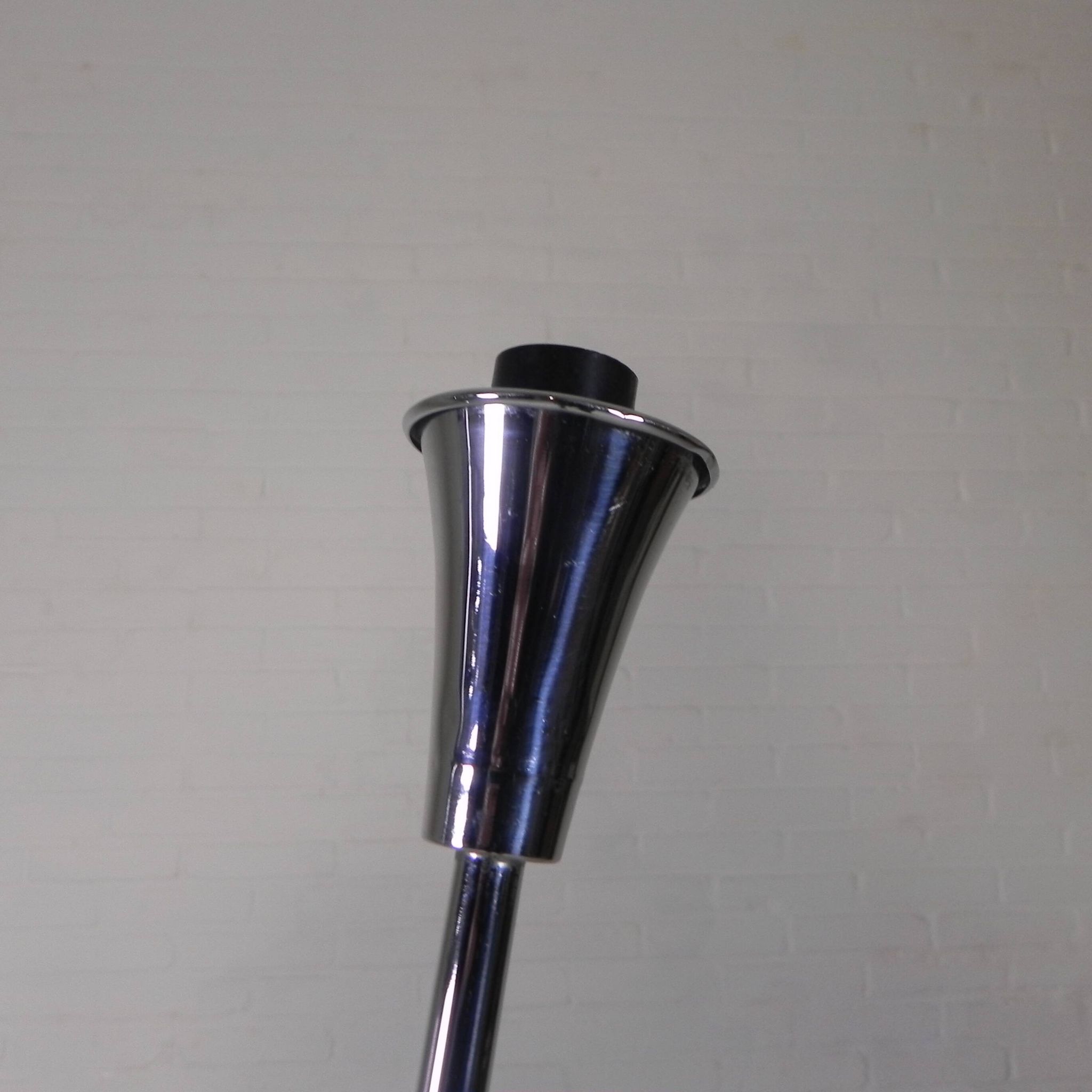 Standing chrome lamp in Art Deco style, Jules Dewaele Brussels, 1950