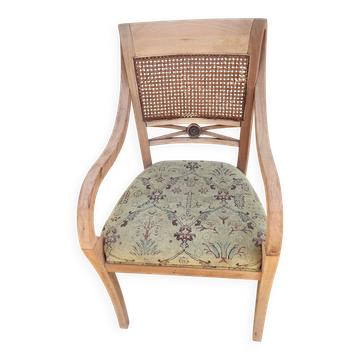 Palecek cabriolet armchair – raw wood & caning