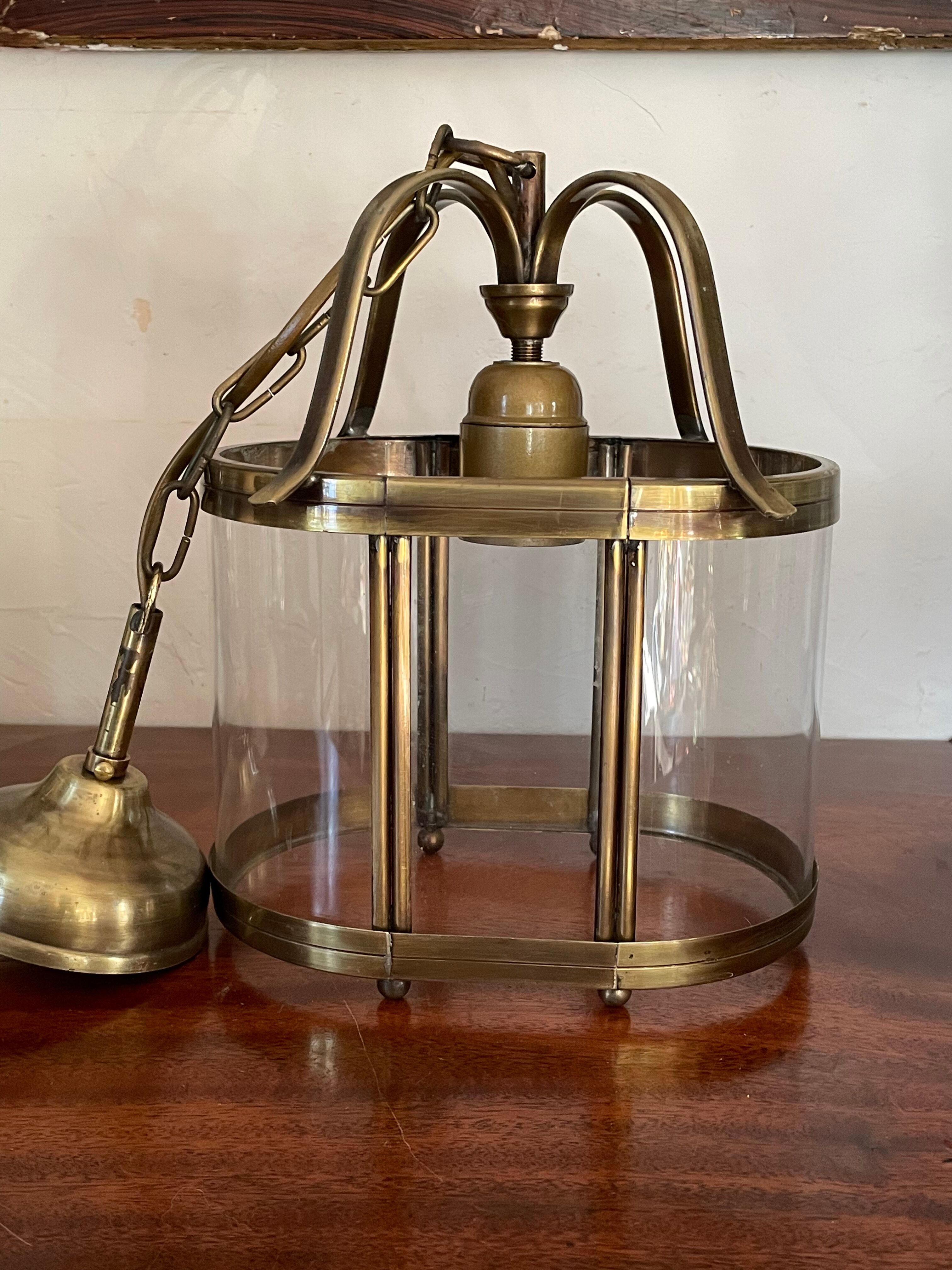 Brass lantern pendant lamp