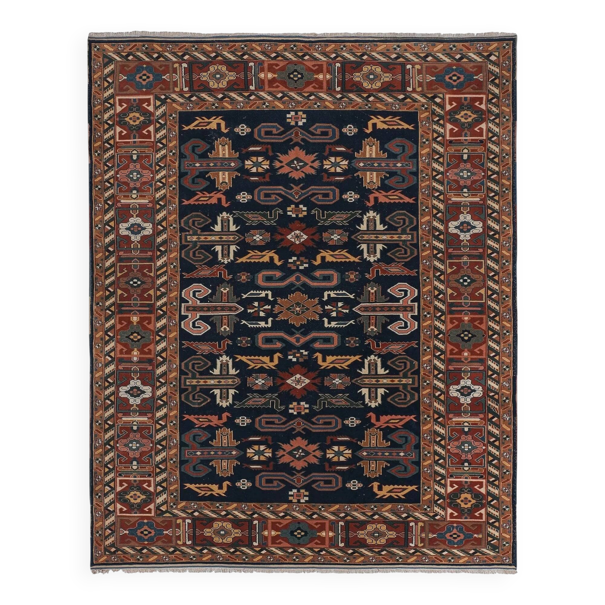 Vintage Turkish rug handmade 186x242 cm