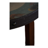 Art Nouveau, round side table with floral glass top, Danish cabinetmaker, 1920s