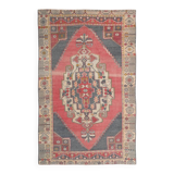 4x7 Geometric Oriental Red Vintage Persian Rug,  136x224Cm